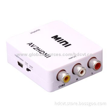 Mini AV to HDMI Converter, Provides Advanced Signal Processing, No Need to Install Drivers